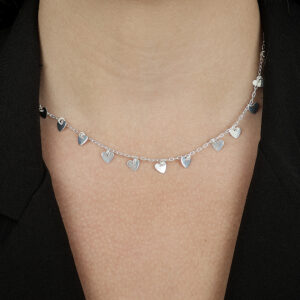 Colar de Corações em Prata 925